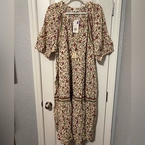 Long Floral Dress with Buttons #77
